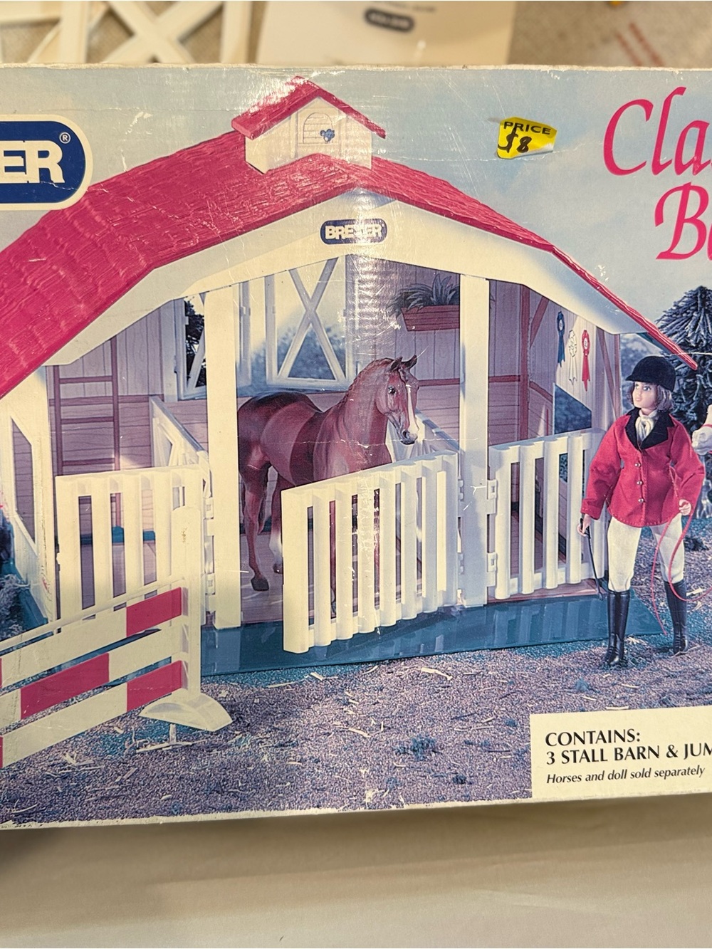 Breyer Classics 3-Stall Horse Barn Stable Set w/ Jump Fence, Panels, Instuctions